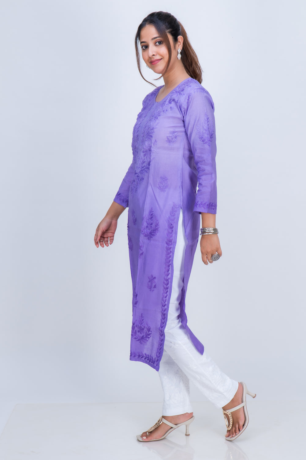 CHANDERI LONG KURTA OMBRE
