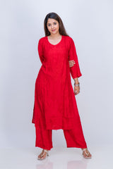 MUSLIN KURTA SET (SAME THREAD)