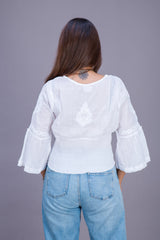 WHITE SHORT TOP ELASTIC