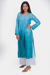 CHANDERI LONG KURTA (OMBRE)