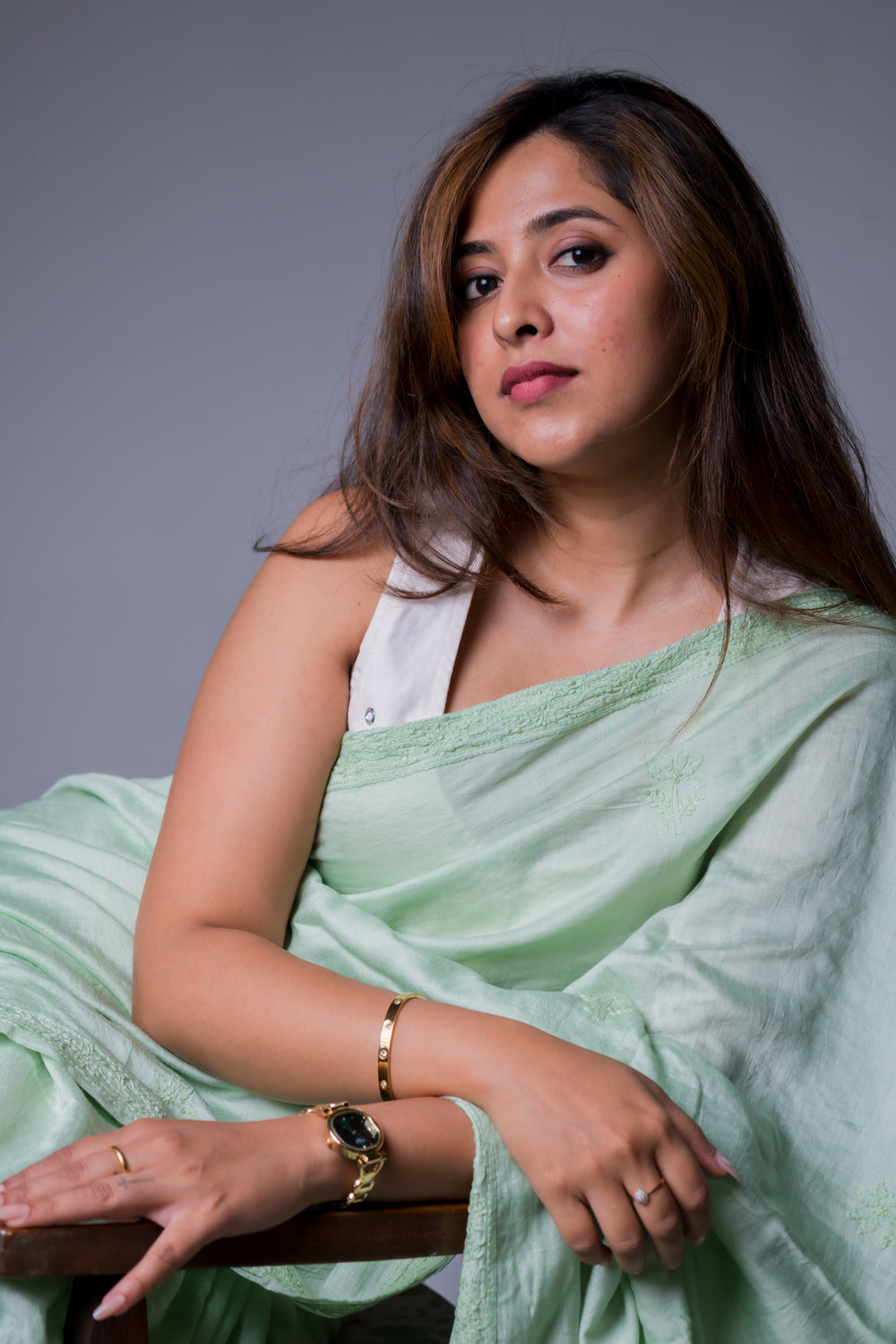 MUL CHANDERI SAREE (SAME THREAD)