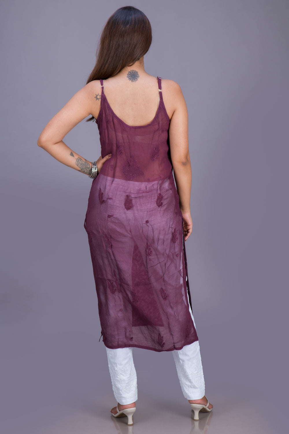 GEORGETTE NOODLE STRAP HEAVY WORK