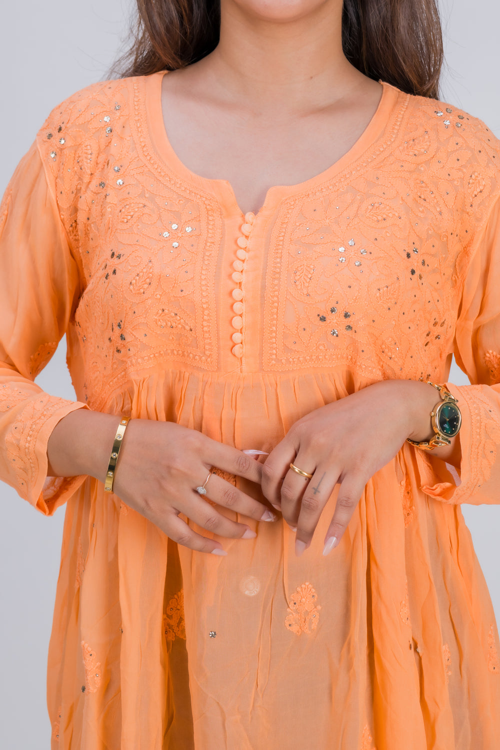 GEORGETTE SHORT MUKAISH (GATHERED STYLE)