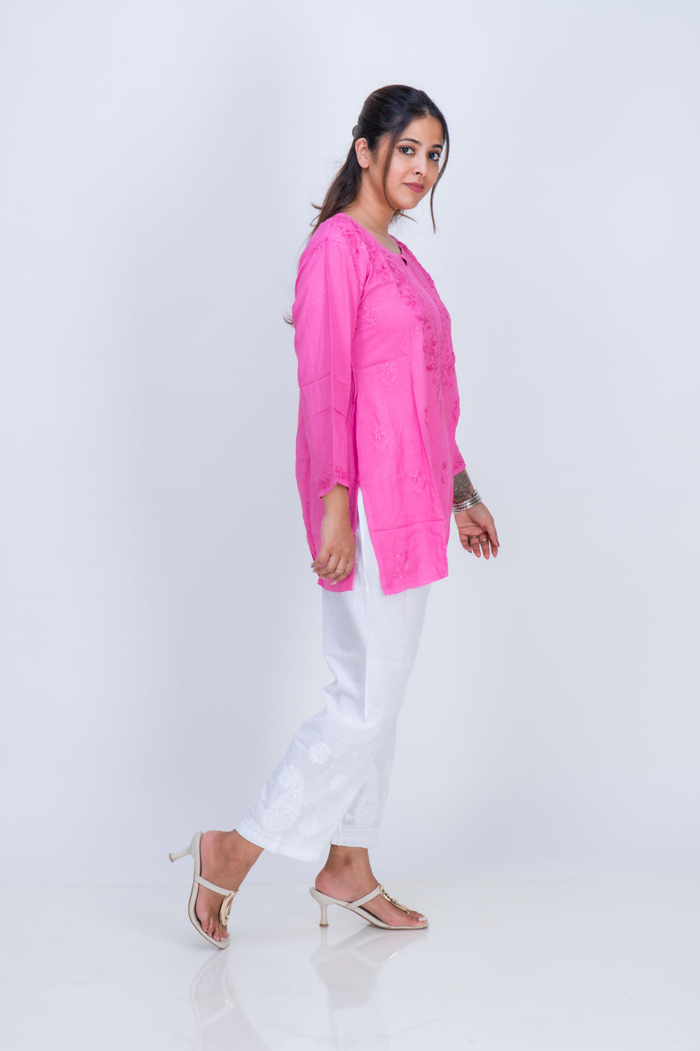 CHANDERI MUKAISH LONG KURTA