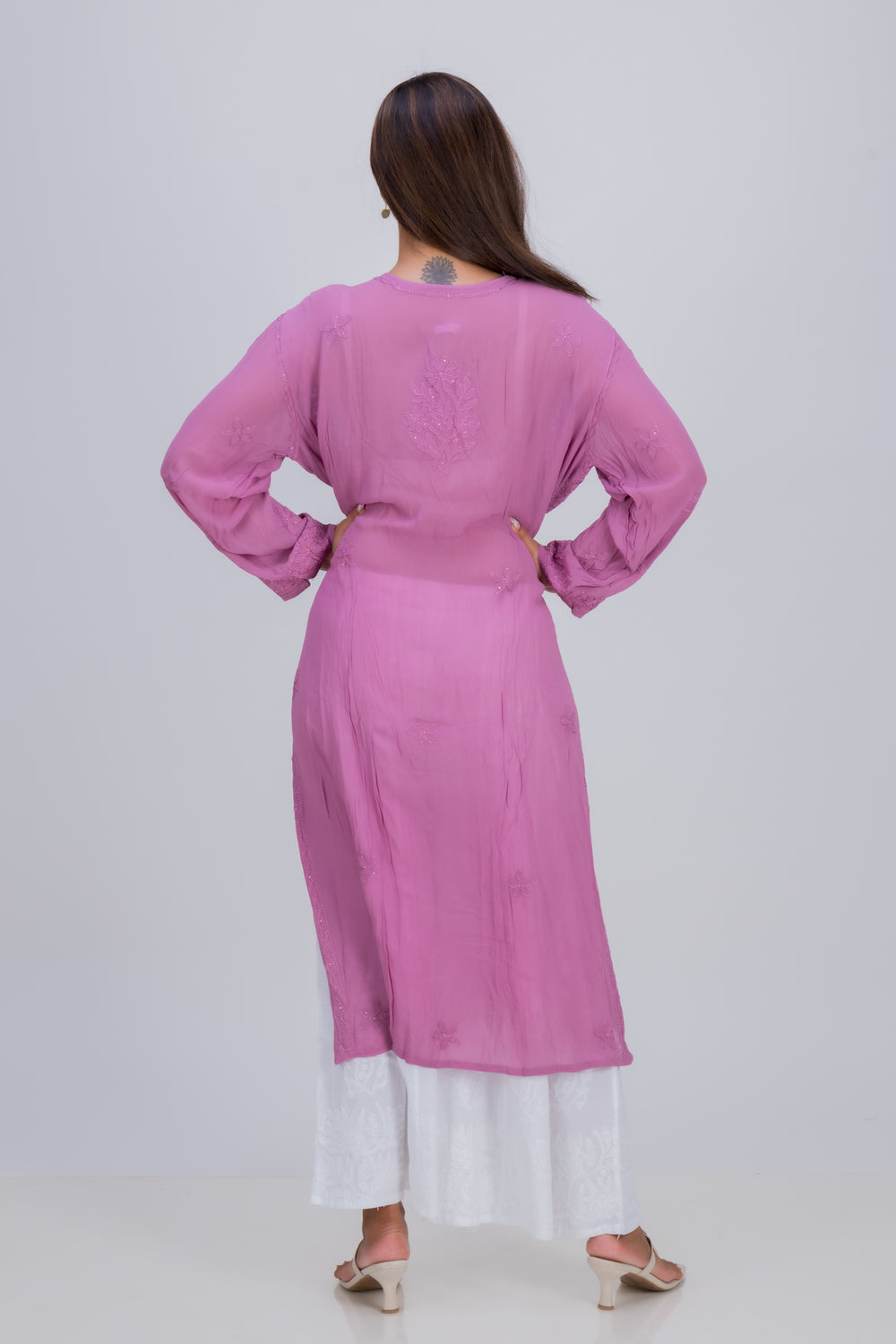 CREPE GEORGETTE LOND KURTA (MUKAISH)