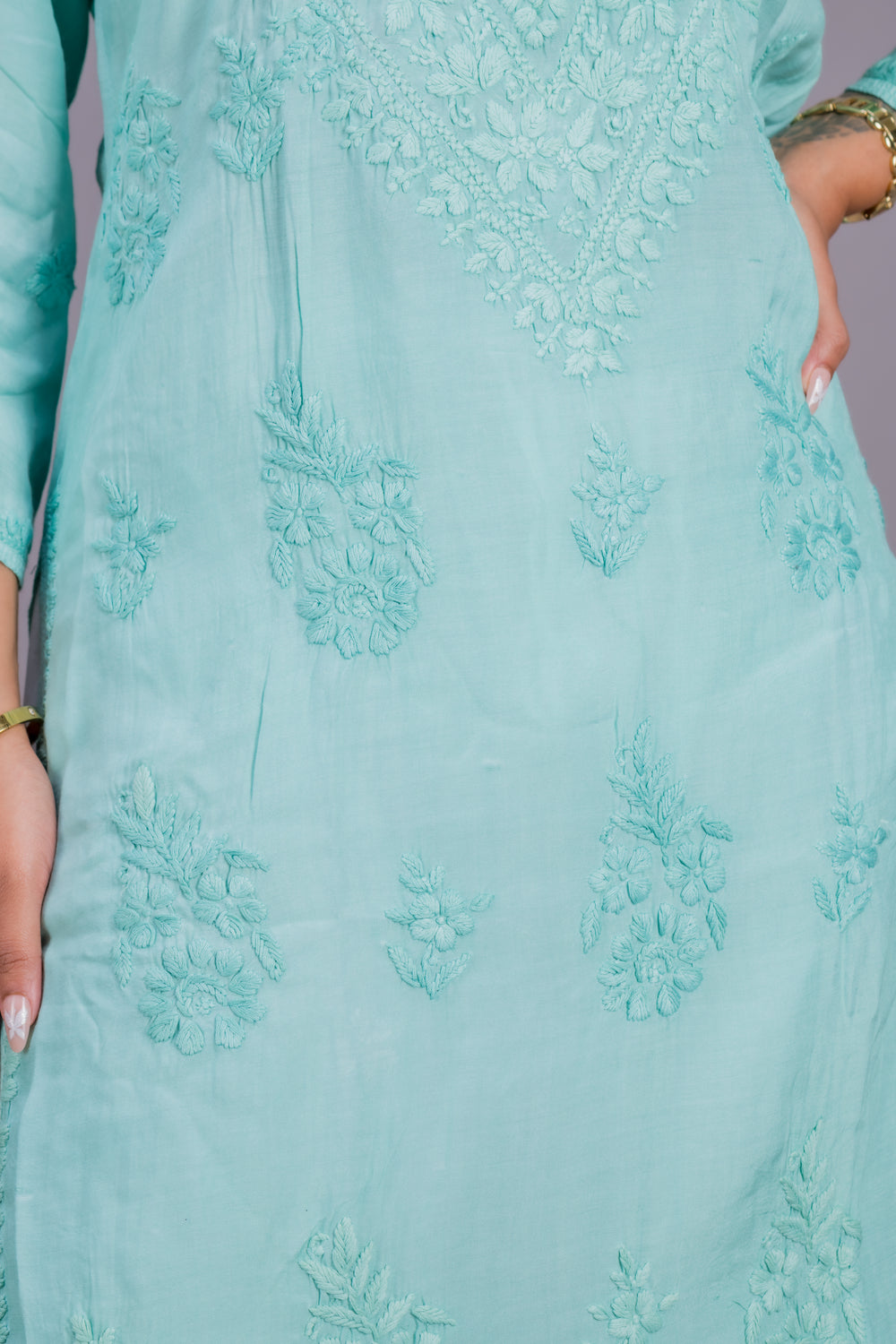 CHANDERI LONG KURTA