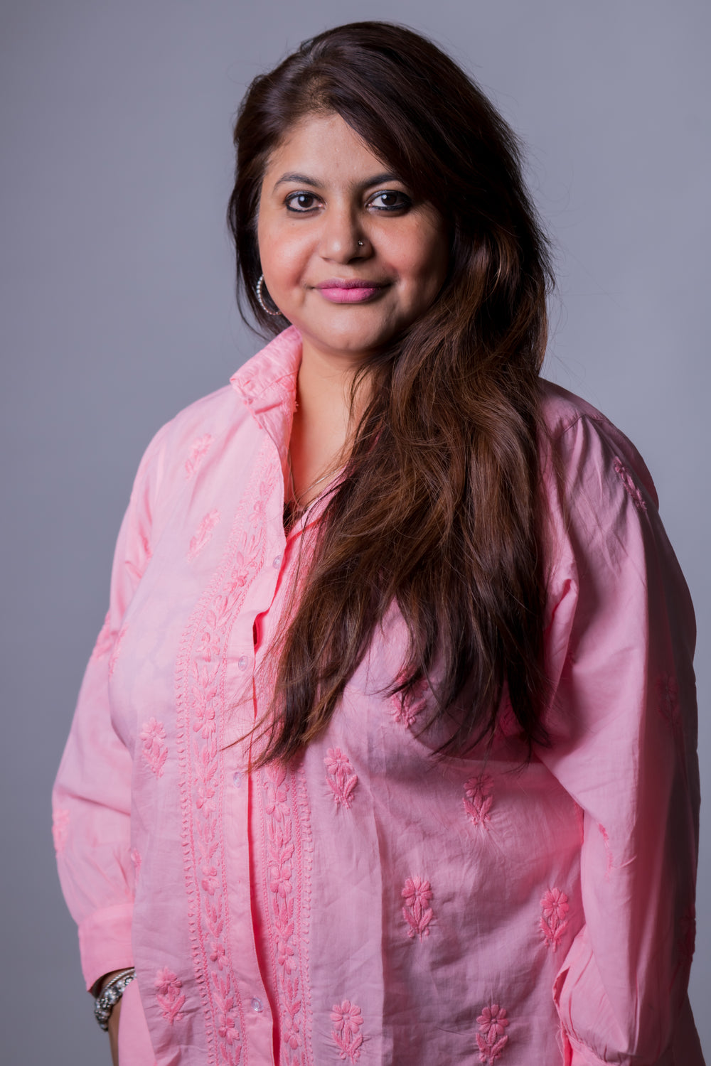 COTTONCHIKANKARI COLLAR SHIRT (FULL SLEEVES)
