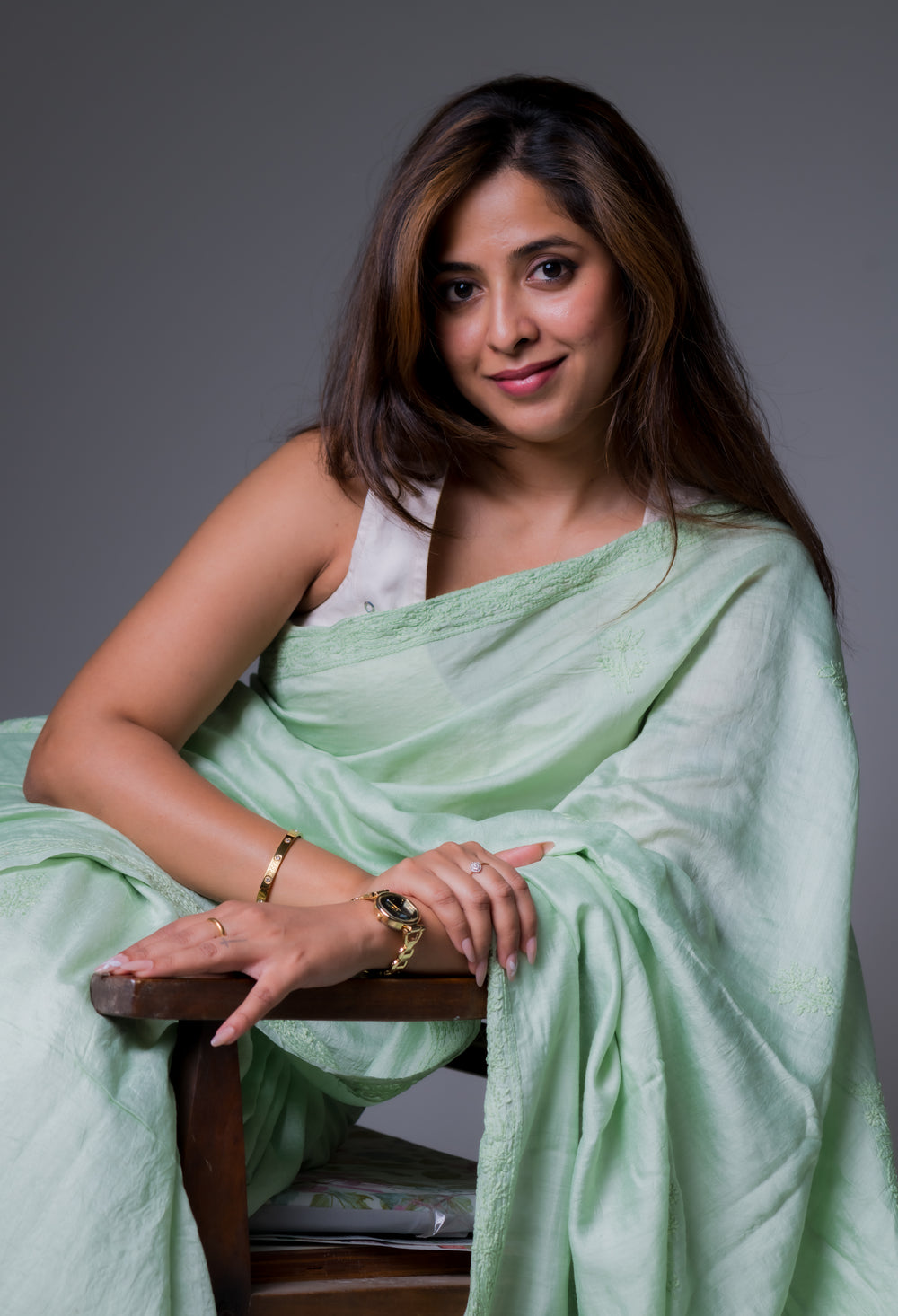 MUL CHANDERI SAREE (SAME THREAD)