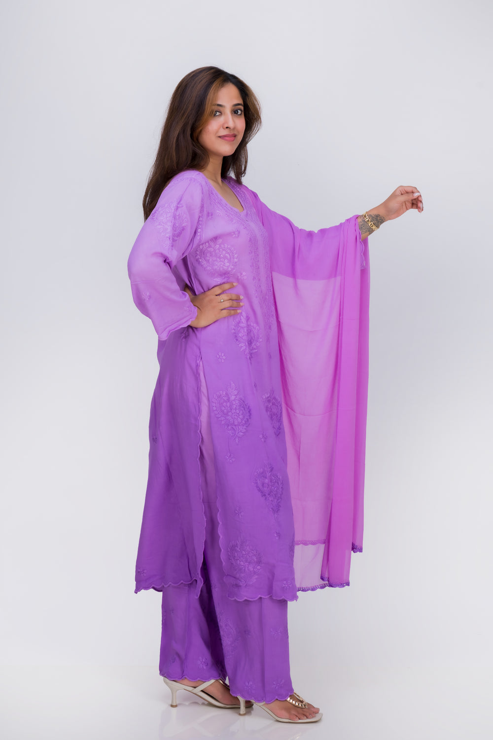 REYON KURTA SET (WITH DUPATTA OMBRE)