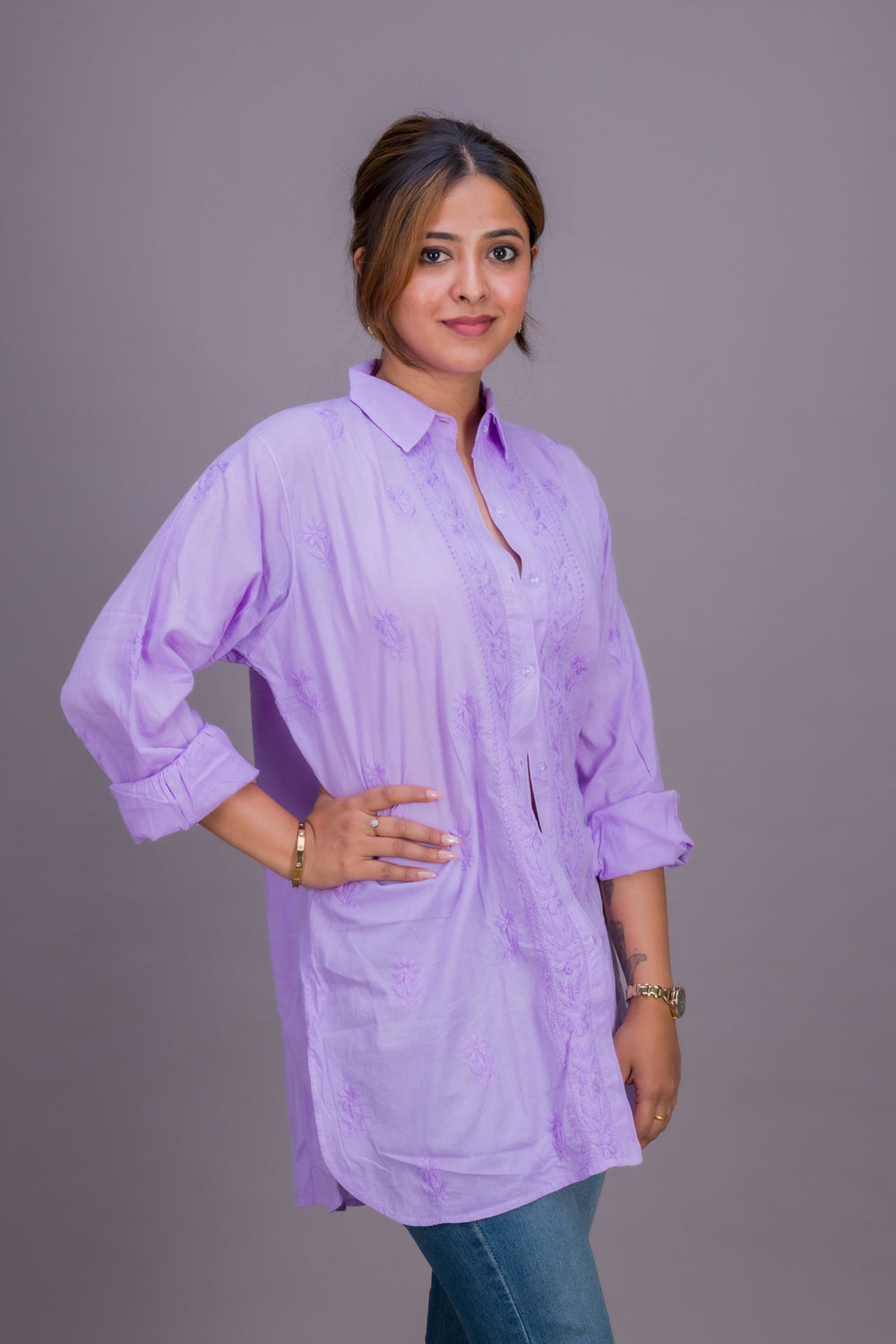 PURPLE COTTON SHIRT