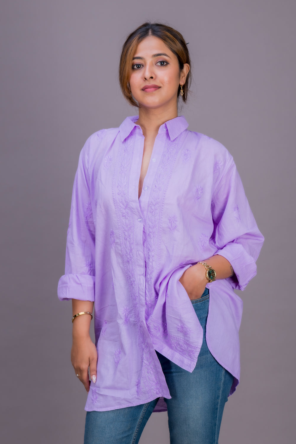 PURPLE COTTON SHIRT