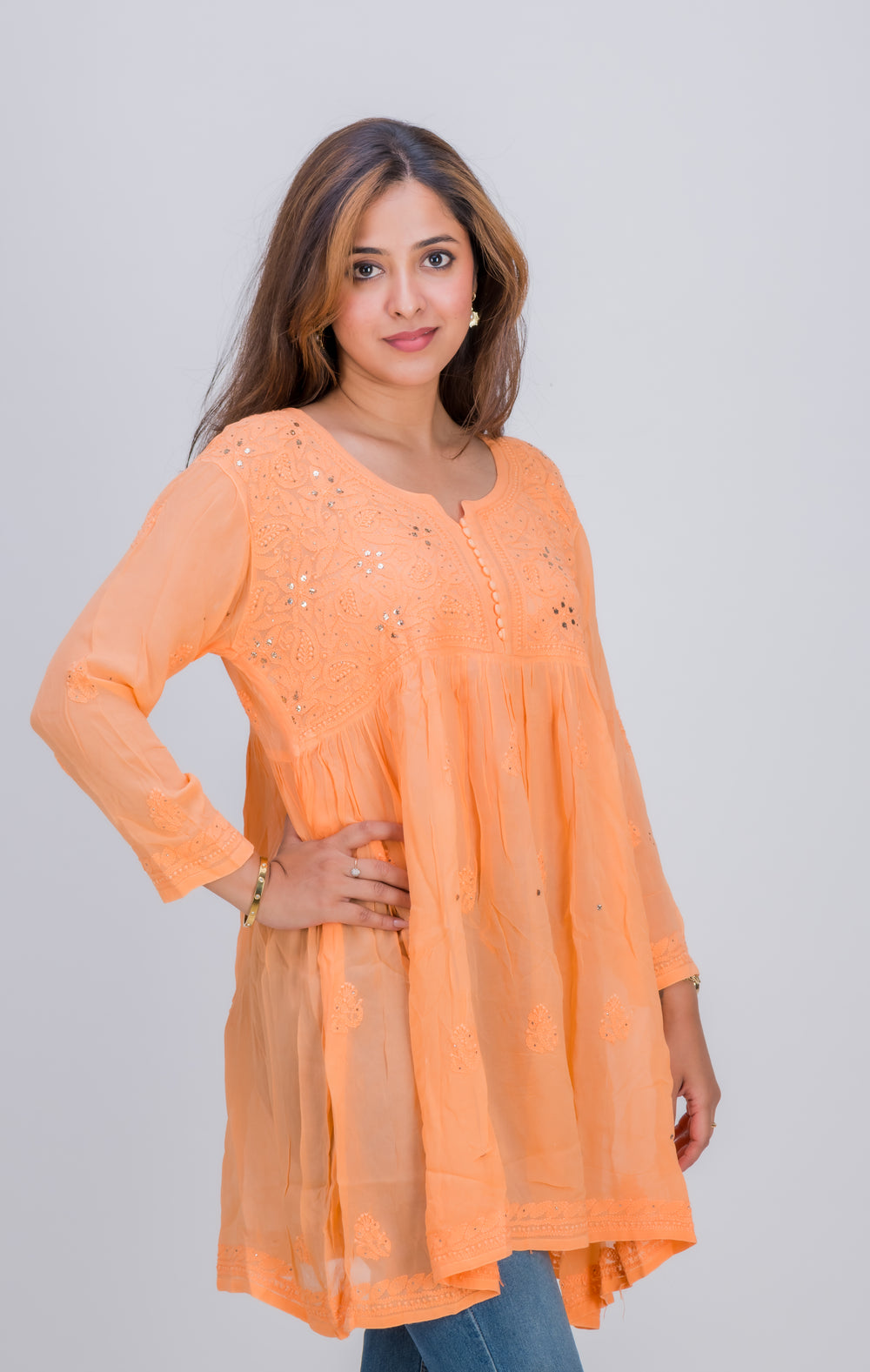 GEORGETTE SHORT MUKAISH (GATHERED STYLE)