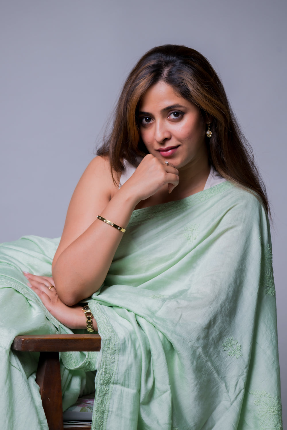 MUL CHANDERI SAREE (SAME THREAD)