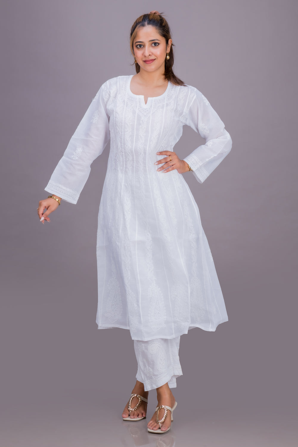 WHITE KALIDAAR LONG