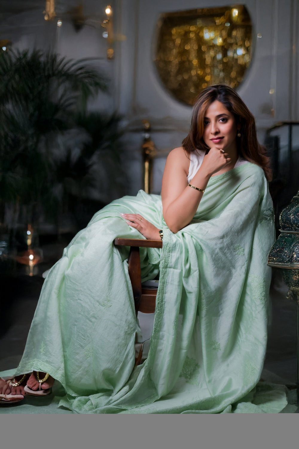 MUL CHANDERI SAREE (SAME THREAD)